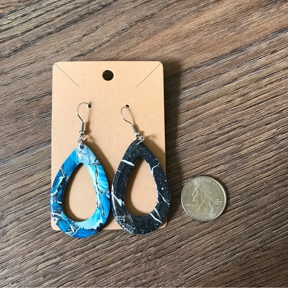 Handmade Clay Earrings, Lightweight Earrings - Picture 2 of 2